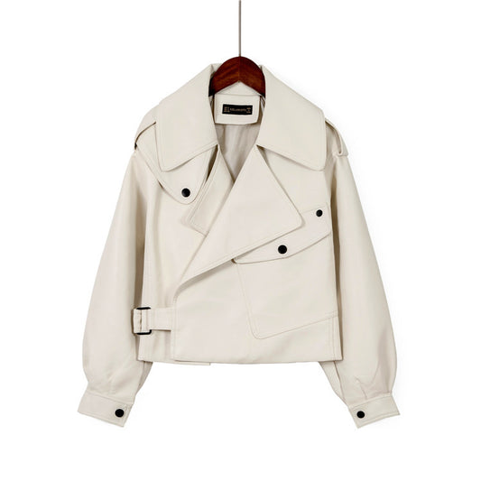 Tigris Loose Cropped Leather Jacket