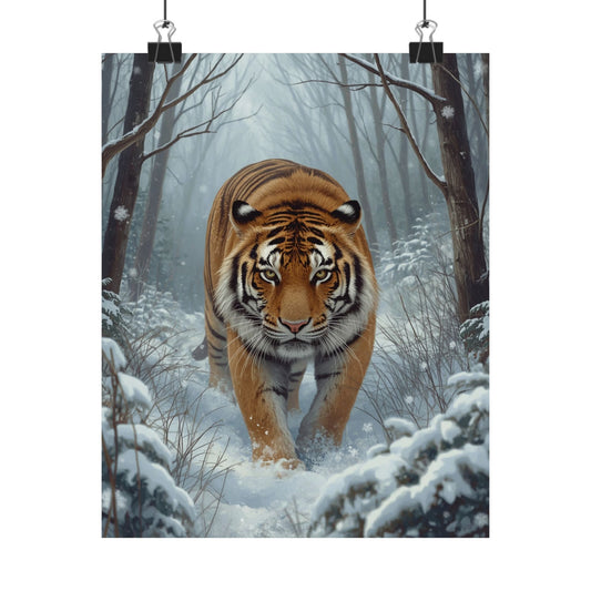 Winter Tiger Poster, Elegant Wildlife Wall Art