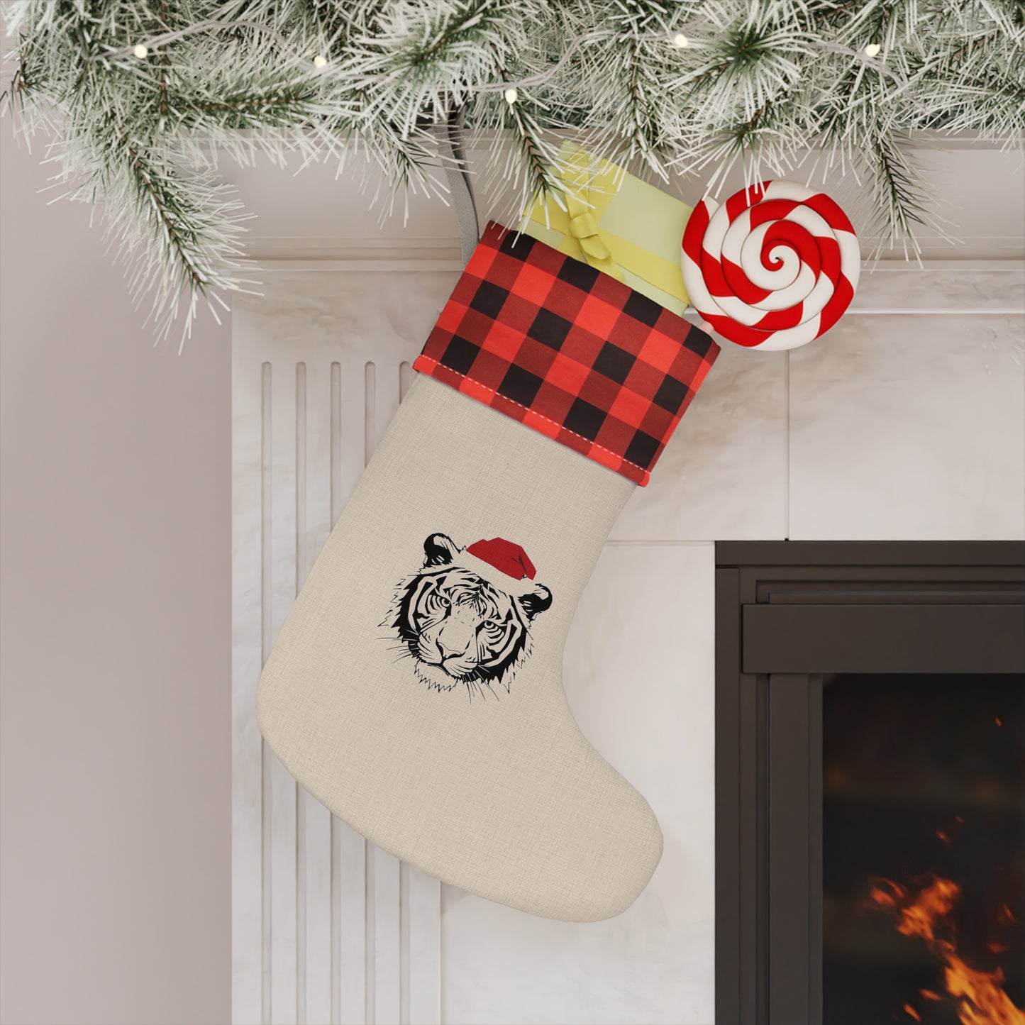 Tigris Christmas Stocking — Festive Tiger Print Holiday Stocking