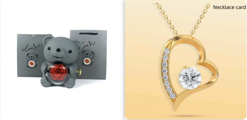 Eternal Rose Rotating Bear Gift Box