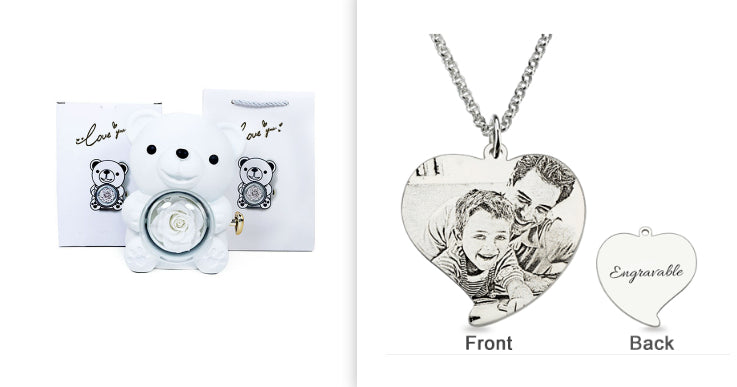 Eternal Rose Rotating Bear Gift Box