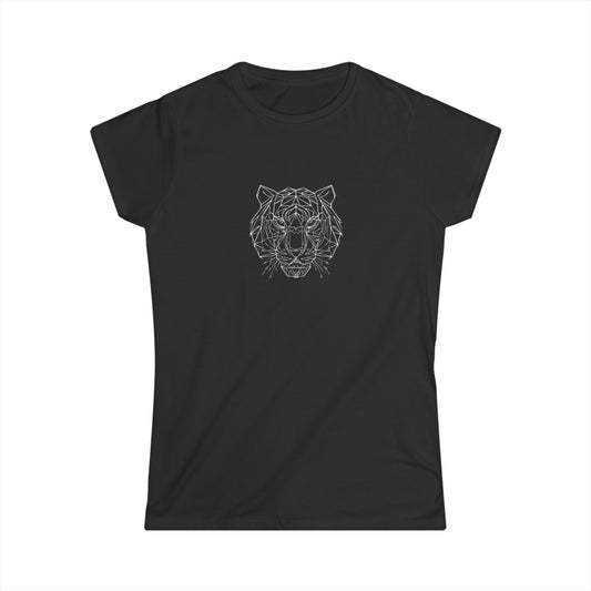 Geometric Tigris Women's Tee — Tribal-Inspired Graphic Top