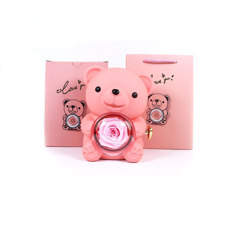 Eternal Rose Rotating Bear Gift Box