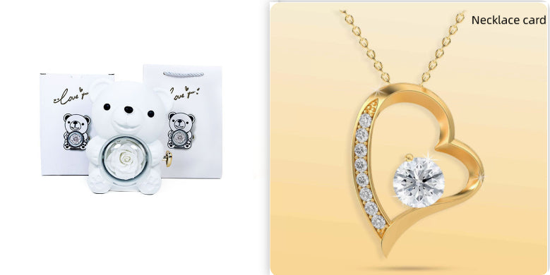 Eternal Rose Rotating Bear Gift Box