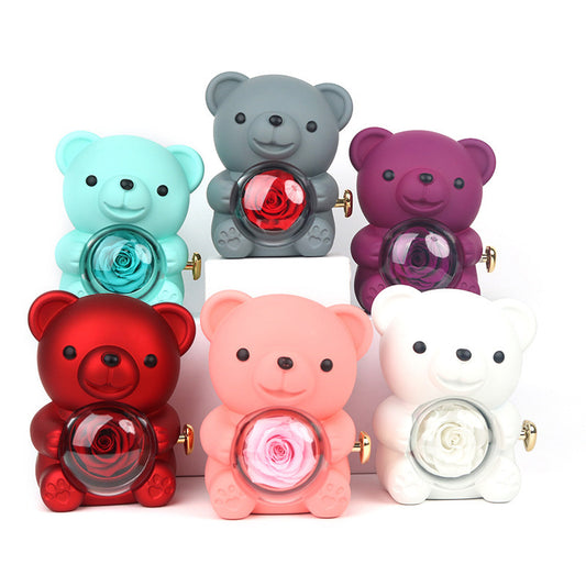 Eternal Rose Rotating Bear Gift Box